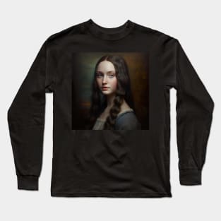 Mona Lisa Teen Young Portrait Painting Long Sleeve T-Shirt